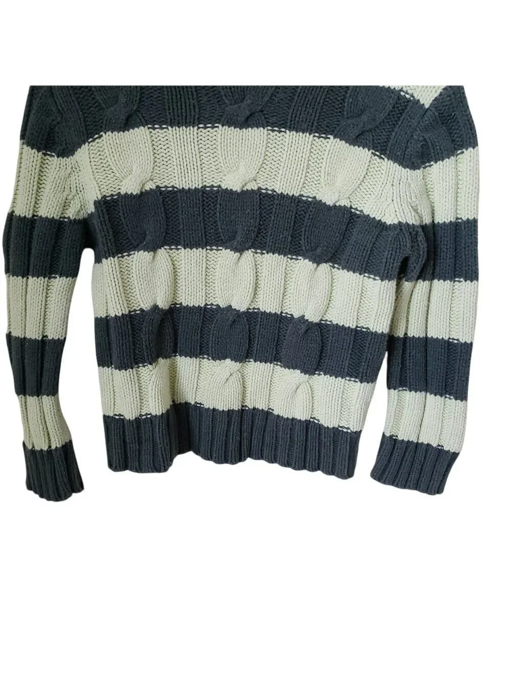 Girl's Green Striped ‎ Turtle Neck Knit Sweater Size Small (5/6)